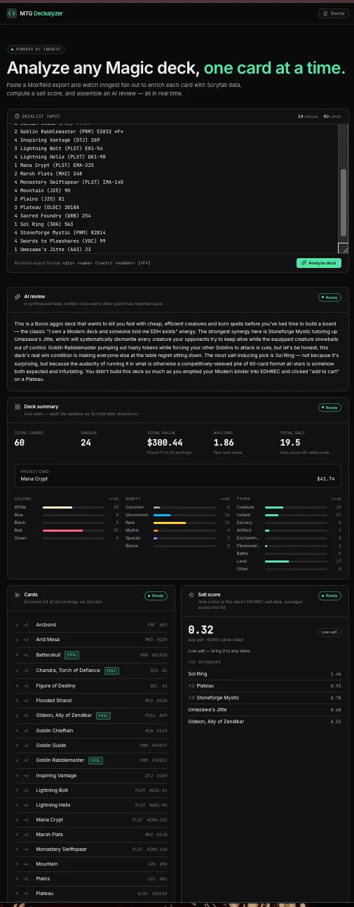 MTG Deck Analyzer screenshot
